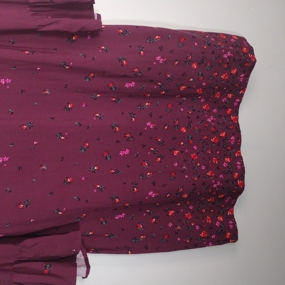 Nwt Old Navy Maroon Dress Long Bell Sleeves Size L - Picture 2 of 11